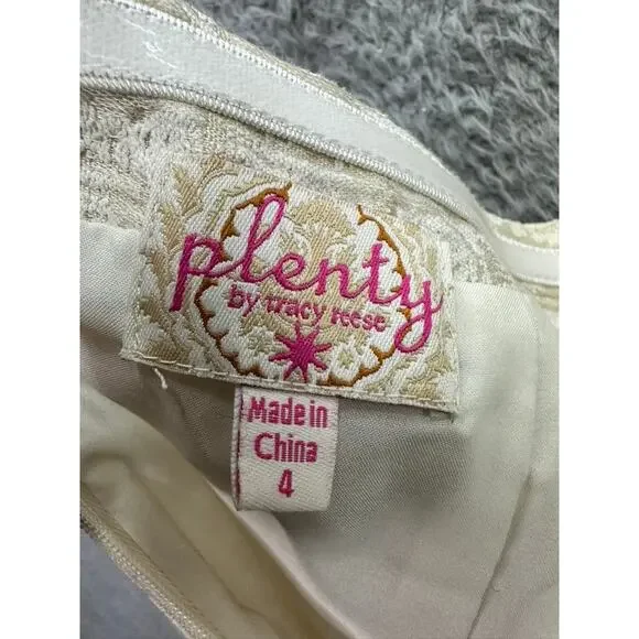 Plenty by Tracy Reese Women's Size 4 Cream Sheath Dress Racer Back Halter Top - Picture 9 of 10